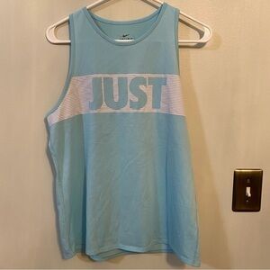 Nike “Just do it” blue tank medium
